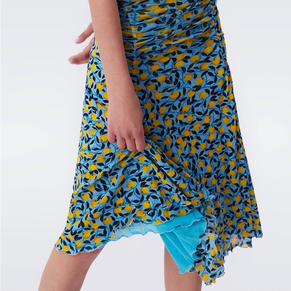 Diane Von Furstenberg Dacey Ruched Mesh Midi Dress - Picture 4 of 12